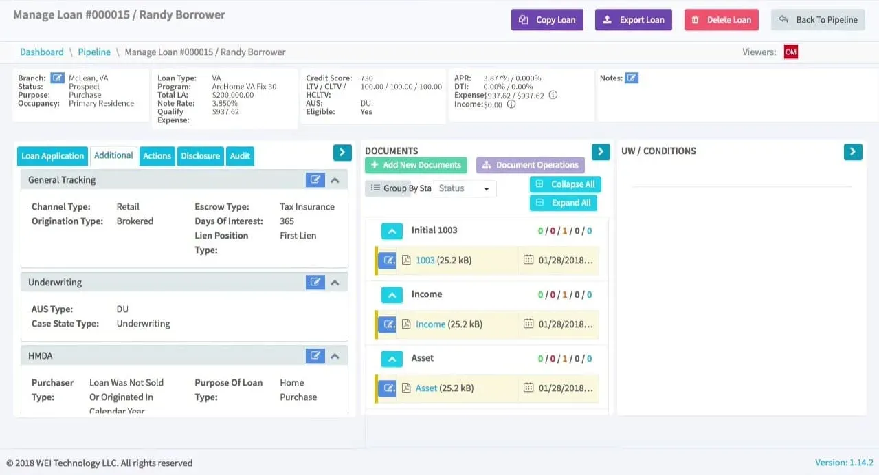 LendingPad Dashboard